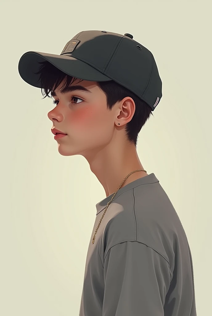 Boy in cap with profile pose Tumblr

