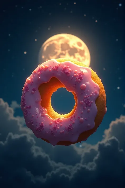 Full moon shaped like donuts 