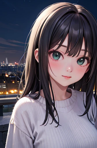 Rin Shibuya, 1 girl、30-year-old woman、Pay attention to your audience、Green Eyes、東京のNight view、(Highest quality、Masterpiece)))、HD Fine、Very detailed、Masterpiece、Cinema Lighting、(8k、Highest quality、Masterpiece:1.2)、(Realistic、Photorealistic:1.37) High resolu...