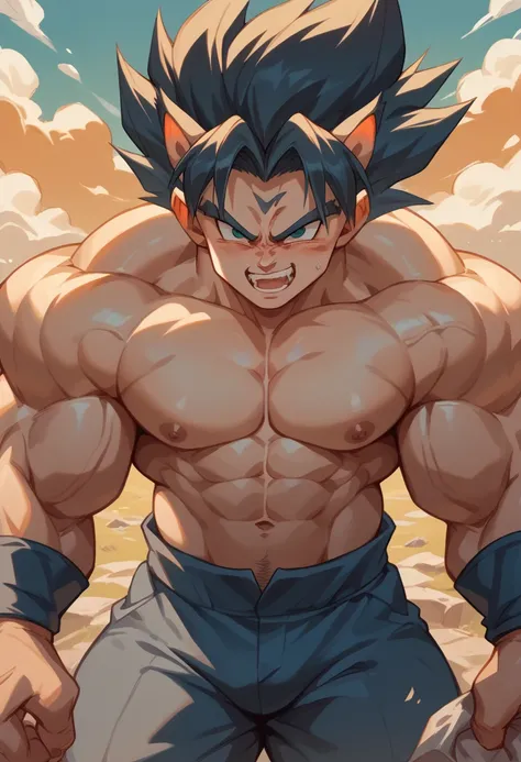 Highest quality,Based on anatomy,Huge muscles,A mix of Vegeta and Kogenta,Devils Body,Sexually attractive gestures