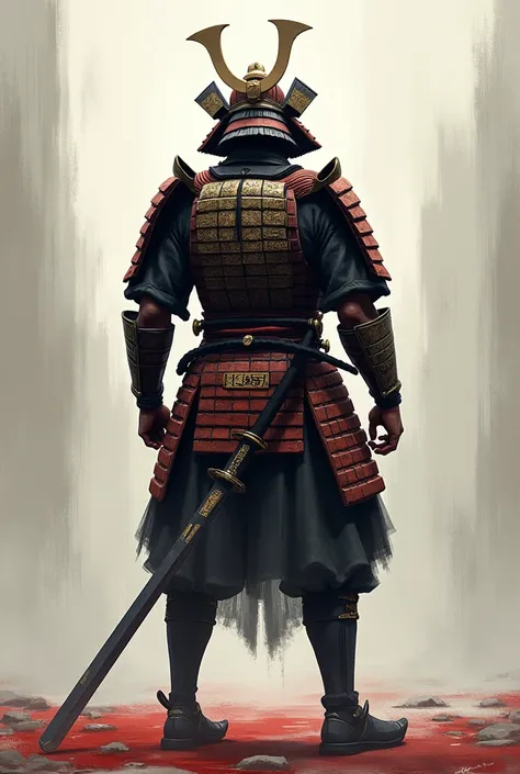 samurai from his back