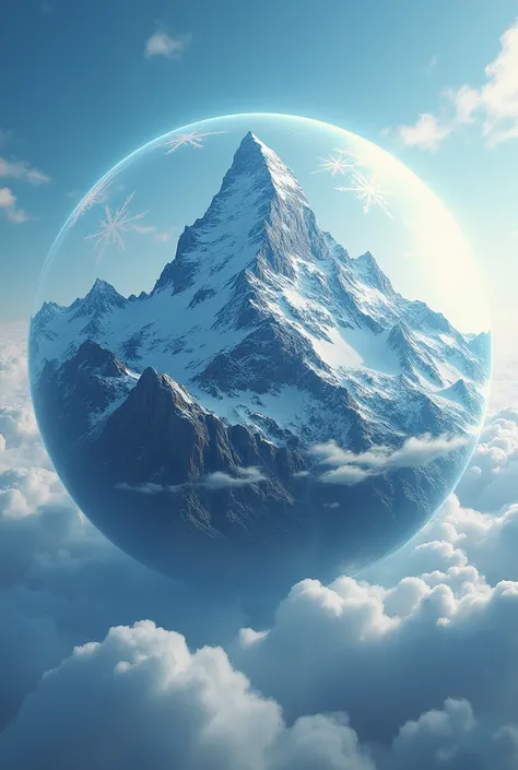 Mountain inside a world sphere
