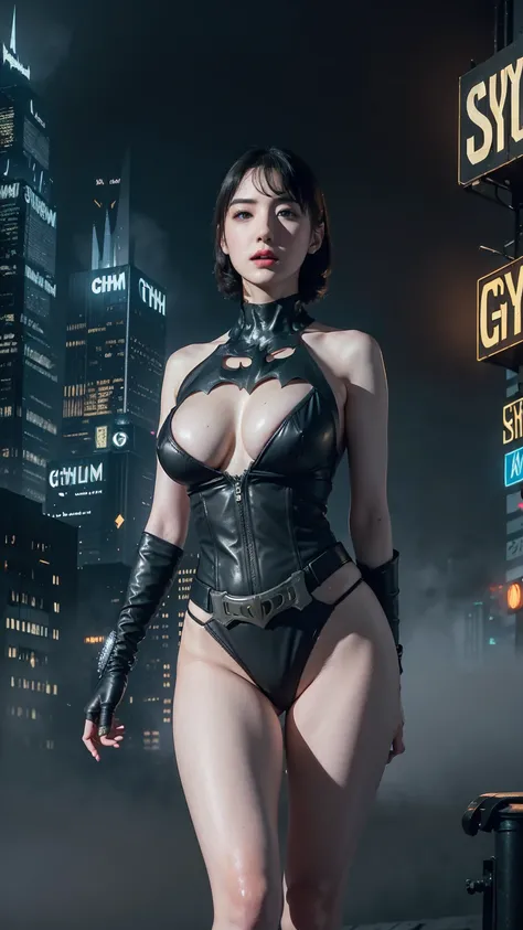 masterpiece, best quality,16K、Ultra-high resolution、Wearing bikinis and headphones、Arabian woman in fighting pose, scifi character, Cyberpunk 20. Short hair model girl, SF Women, ((Sexy thighs:)), akihiko yoshida. Unreal Engine, Futuristic clothing and hel...