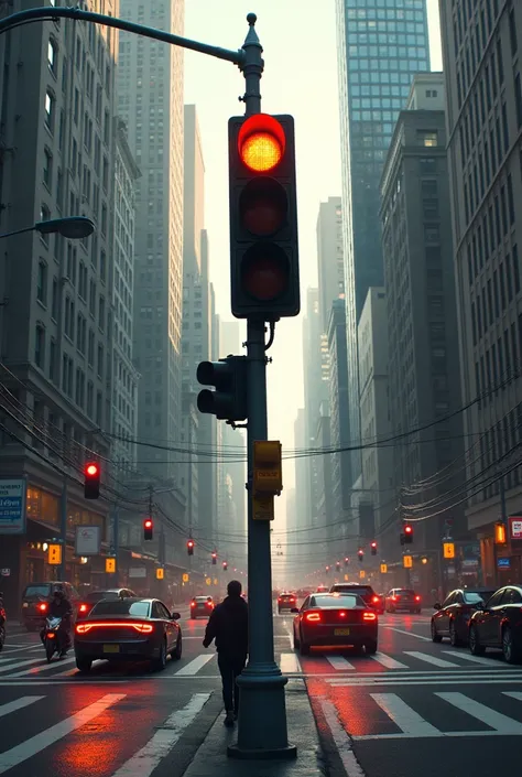 Street with traffic light 