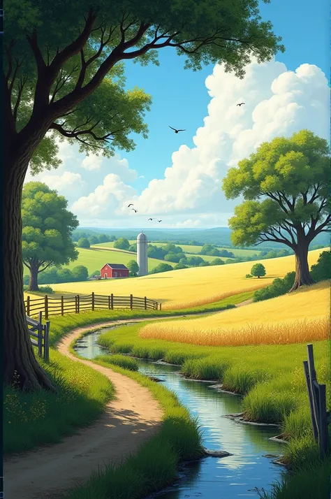 Draw me a picture of the peaceful southern countryside.