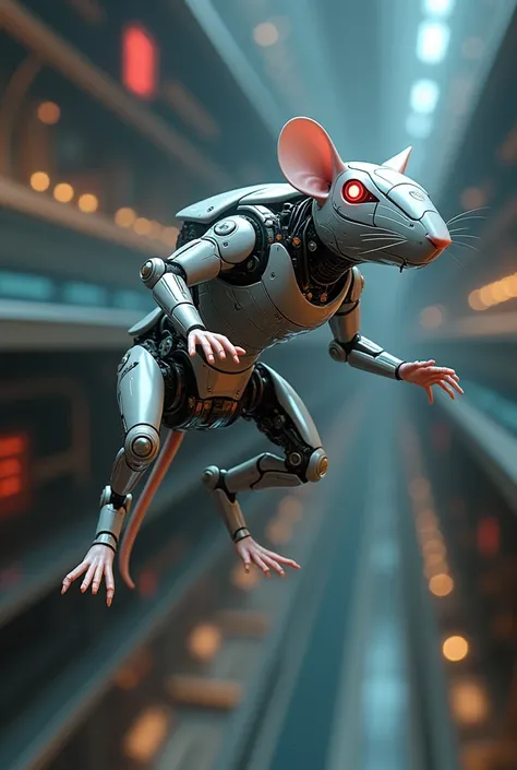 Robot rat in air
