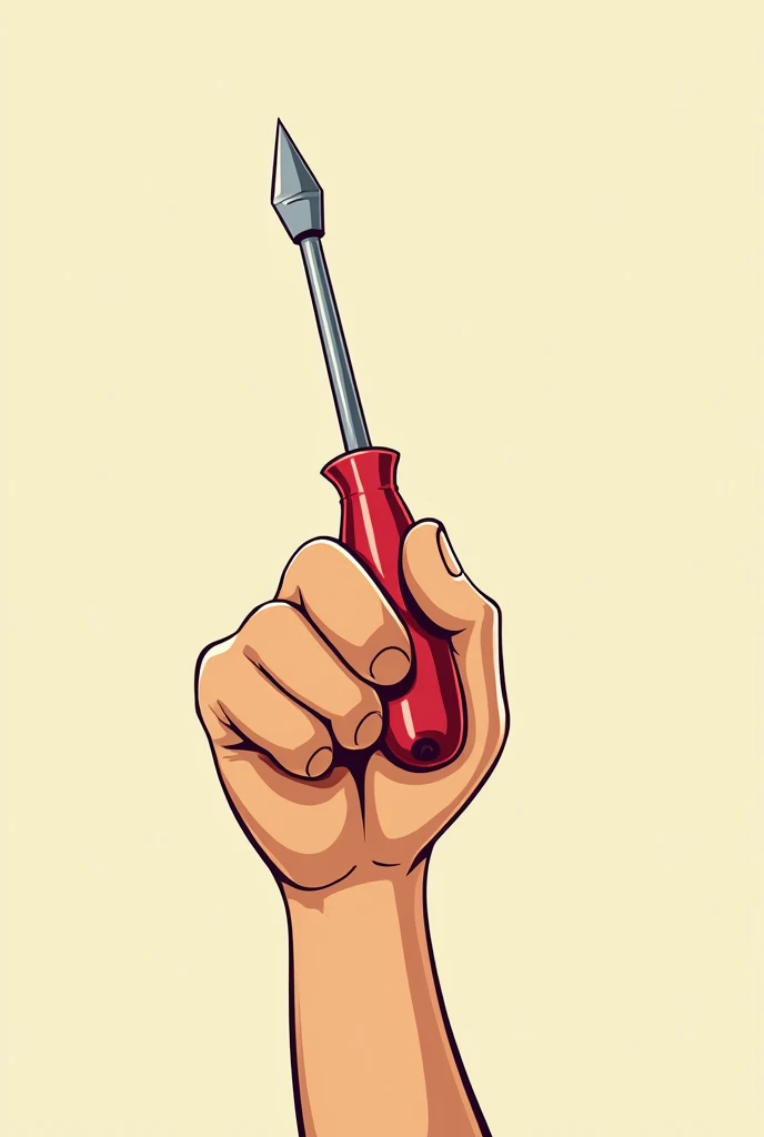 Cartoon Hand holding a screwdriver