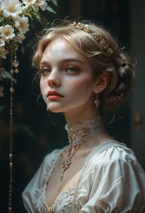 Portrait of pretty sexy slim victorian teen girl