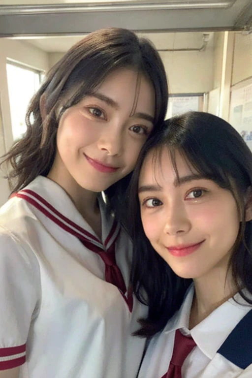 2+girls, cute, , smiling, look at viewer, sailor uniform, seifuku, photo, realistic, best quality, hires, detailed face, classroom, detailed background, diffused lighting, depth of field, bokeh (((cloned face)))
(((similar identical twins)))
All the girls ...