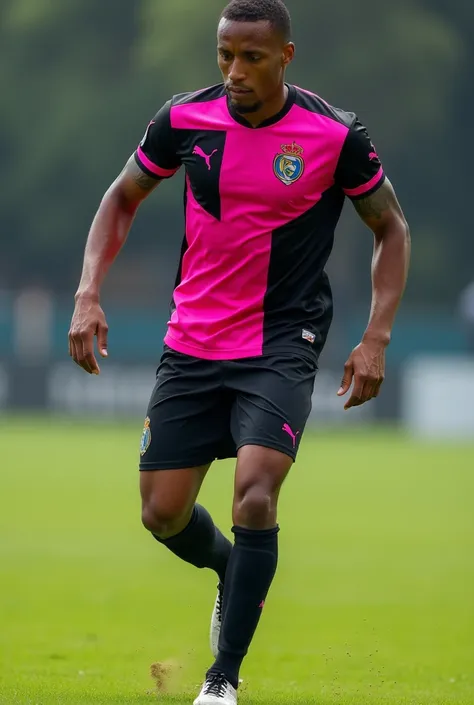 black and pink football shirt
