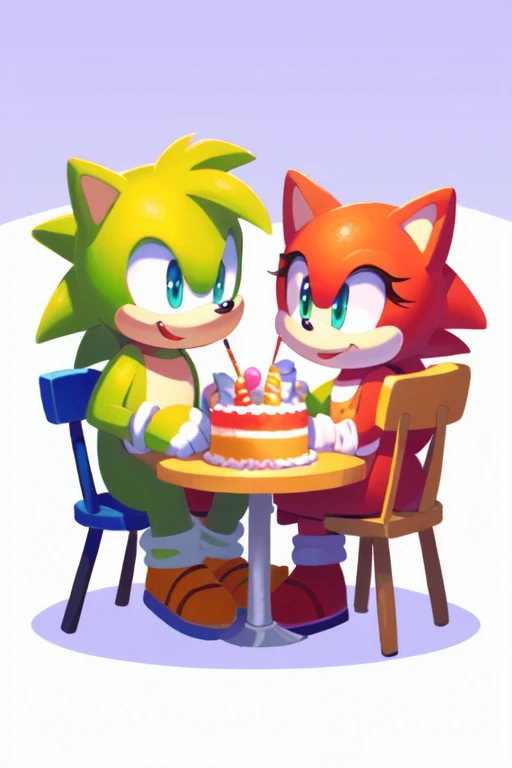 there are two children sitting at a table eating cake, full color drawing, cartoon drawing, traditional art, colored drawing, official fanart, kids fantasy drawing, shading!!!, high quality fanart, color drawing, cartoon still, cartoon art, colored in, car...