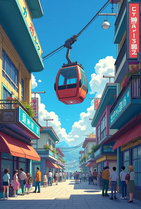 We went to an anime version of a cable car station