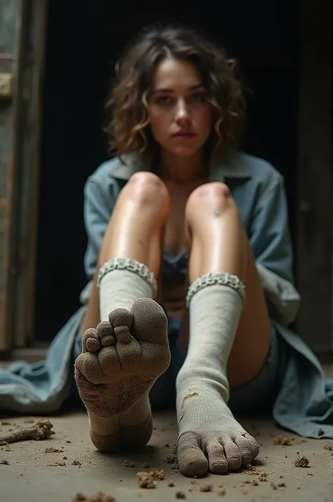 A woman with beautiful dirty socks