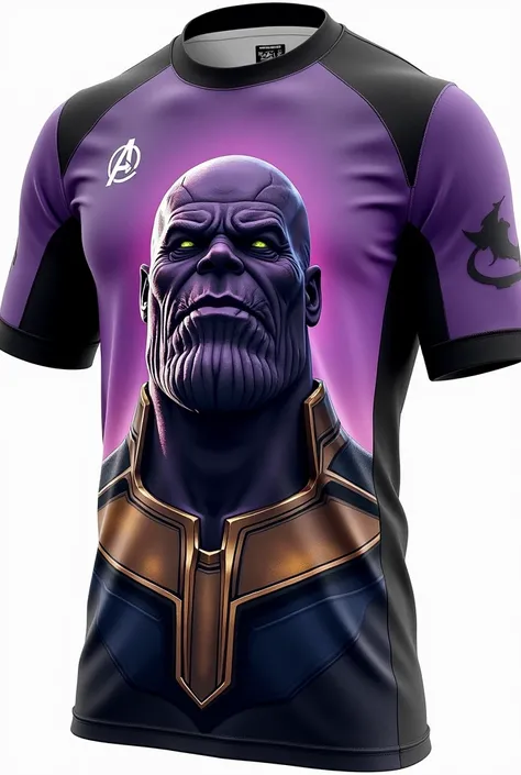 purple sports shirt with Thanos and black details