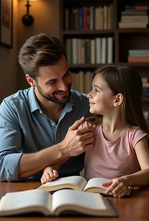 A handsome boy touching a beautiful girls boobs in reading table 