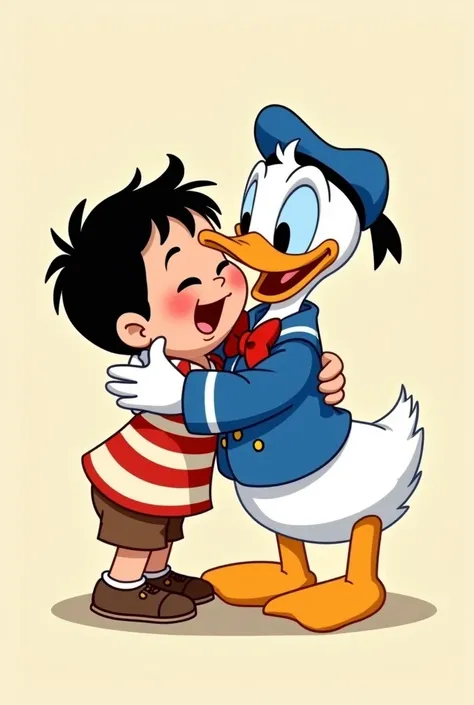 quico hugging donald duck
