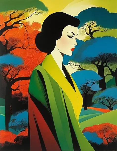 Eyvind Earle， 1 woman，portrait