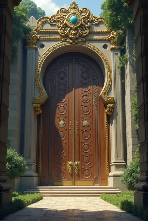 A beautiful big door of a palace or a big secret temple