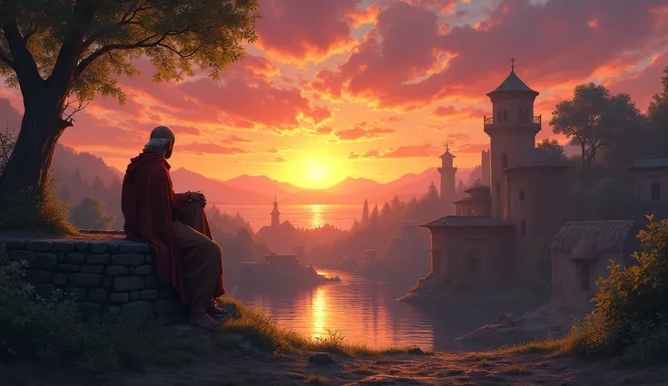 The sun dipped low on the horizon, painting the sky in shades of crimson and gold as Akrab sat on the edge of the old stone well, his heart heavy. He gazed into the depths, watching the ripples of water dance. The village of Eldergrove buzzed with life, la...