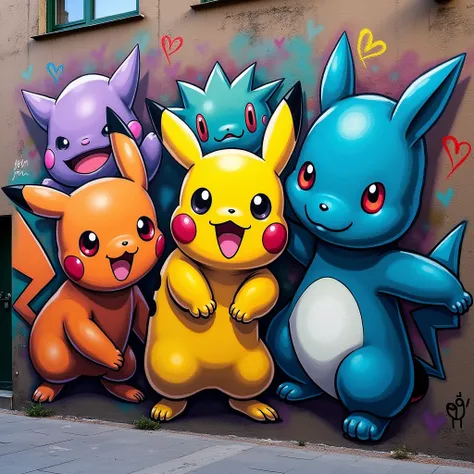 Pokémon, game, Graffiti aerosol painting art style, bold composition, vibrant colors, mural, urban aesthetic, hip hop culture.
(best quality, masterpiece), very aesthetic, perfect composition, intricate details, ultra-detailed, vivid colors