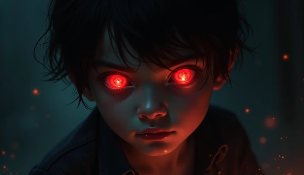 Boy whose eyes are red