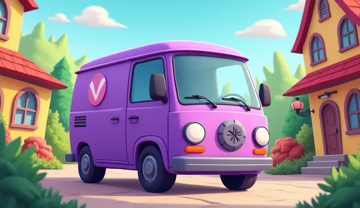 Cartoon violet van