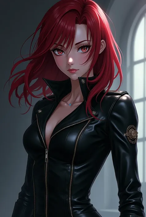 From Marvel Anime Girl Black Widow Cool Böse Black Jacket Zip 