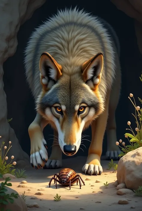 A wolf finds a louse