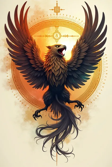 Easy unique creative sketch art of angry roar lion and eagle combine pic denotes Hinduism.