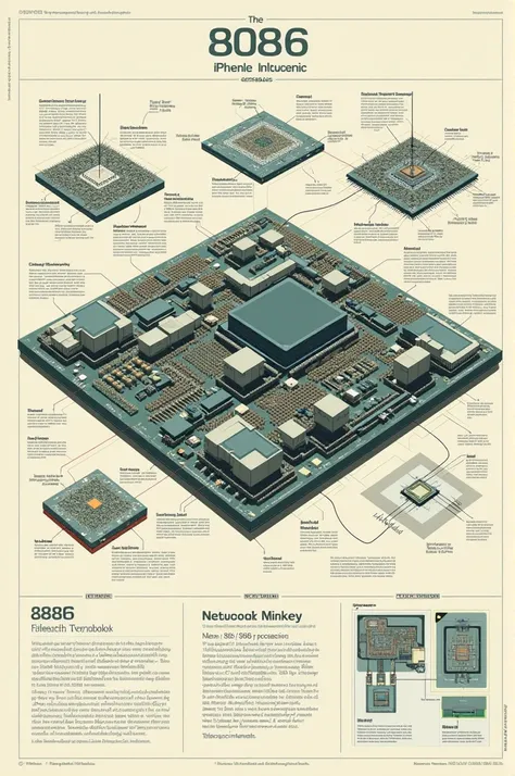 Architecture of 8086 processor  poster making 