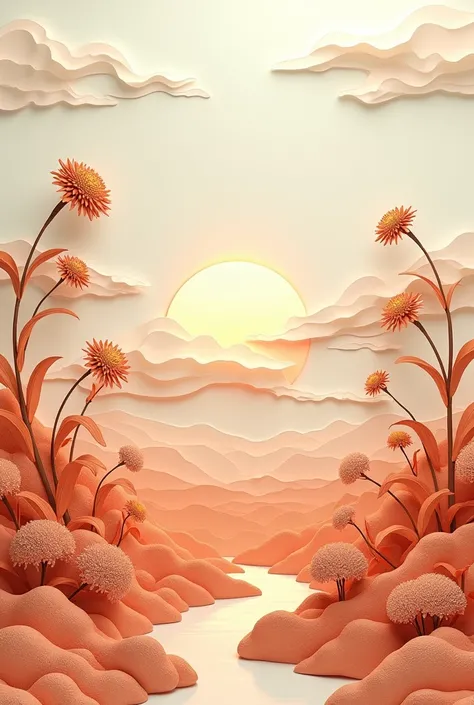 paper_Cut，Natural and organic representations of vast landscapes.，Sky and steppe，Kelsang flowers，clouds，big wind，Features earth tones and botanical motifs.，Remove connections with nature and the environment.，Influenced by botanical illustrations or environ...