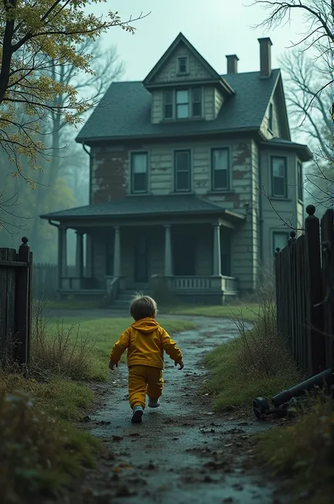 The baby in yellow run the house in outdoor side horror game 