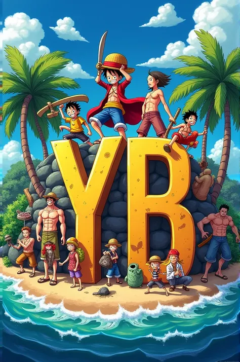 I want to generate letters YB WITH ONE PIECE ANIME
