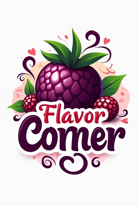 A colorful acaiteria logo as a name "flavor corner"  In Portuguese 