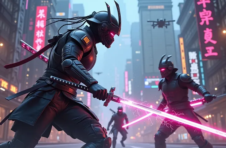 Samurai from 2077 fights pirates from 2077.