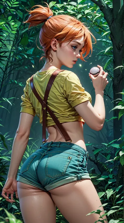 ((misty)), (best qualityer), (great lighting), (masterpiece artwork), (upper details), (whole body), (fully body), back shot of ...