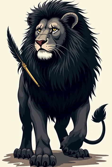 

"Create a profile photo for an Instagram account named Mufasa - Ghost Lyrics Writer. The image should feature a unique and original lion design that is distinct from any existing characters, such as those from The Lion King. Animated lion with a paper wh...