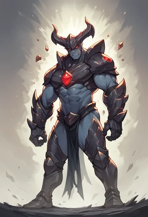 Onitanium is a blue-skinned giant, with glowing red eyes and an intimidating appearance. He is covered in black titanium armor., that protects you from physical attacks. On his left arm, he has a gauntlet with a magical crystal embedded in it, that allows ...