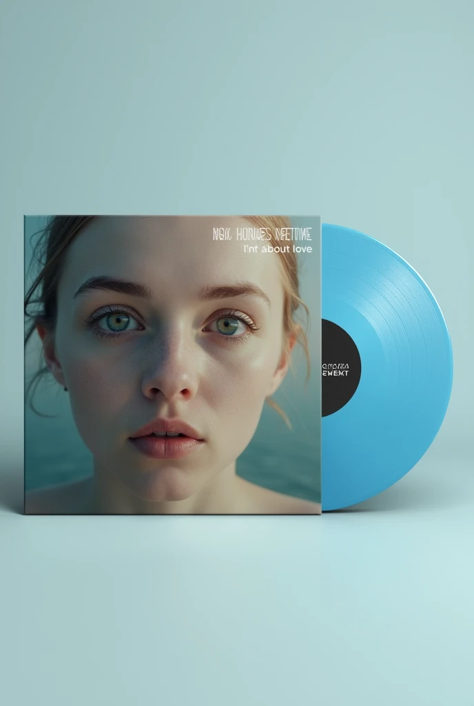 cover of a light blue vinyl record that says talk to me about love