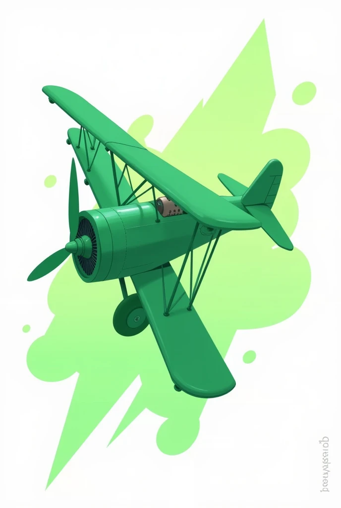 Background for Aviator plane game icon, in green composition, in white background