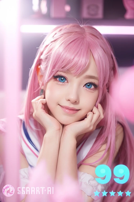 Anime Girls with pink hair and blue eyes in a sailor outfit, ピンクのTwin tailsの髪とシアンの目, Anime Girls in a maid costume, Cute anime waifu in a nice dress, cute Anime Girls, (Anime Girls), Anime Girls named lucy, Twin tails, Humanoid pink female squid girl, pret...