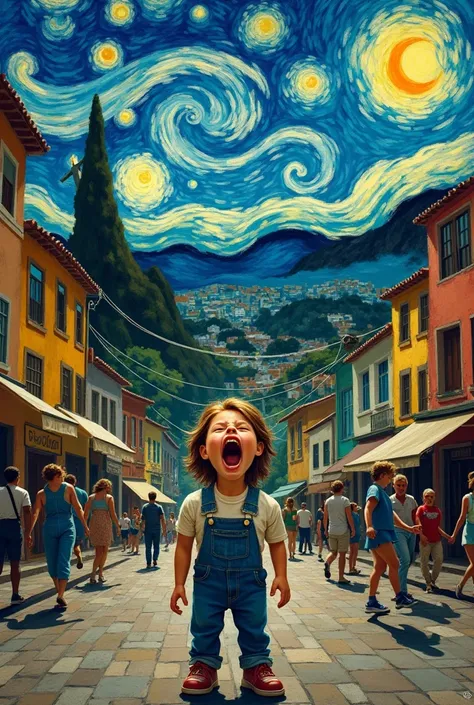 reinterpret Van Gogh&#39;s work The Scream, set in Rio de Janeiro, where a robbery takes place and the doll is frightened