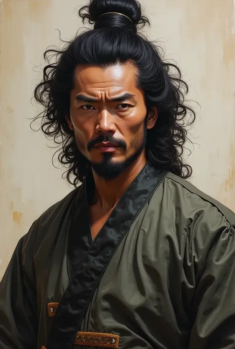 Cleaning uncle, Cao Cao , stark, curly hair,dark-skinned, bonitas 