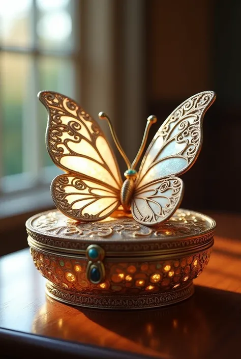 BUTTERFLY-SHAPED JEWELRY BOX WHERE ITS WINGS CAN OPEN
