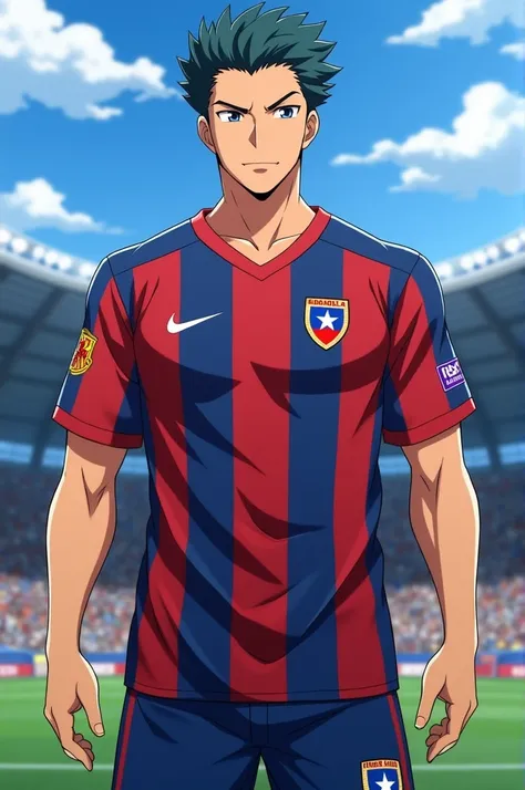 An image of Mark Evans from Inazuma Eleven wearing a Chilean national football team shirt 