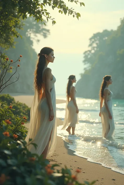 Nude elves by the sea