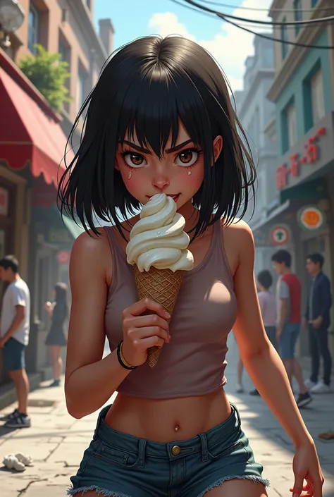 Alice the bully eating ice cream