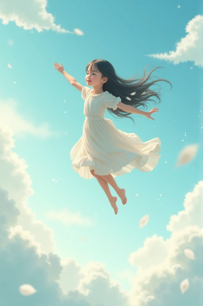 a girl flying 