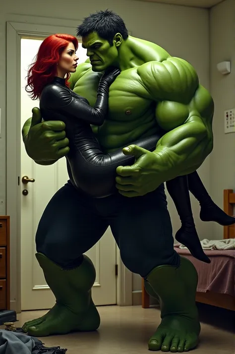 Hulk picking up Black Widow in a motel