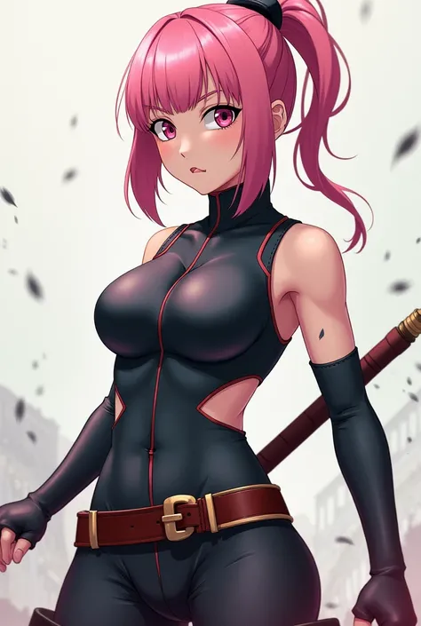 Create the character Sakura from the anime Naruto centered ,with short and tight clothes 
